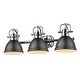 preview thumbnail 12 of 20, Golden Lighting Duncan 3 Light 25" Wide Bathroom Vanity Light Matte Black