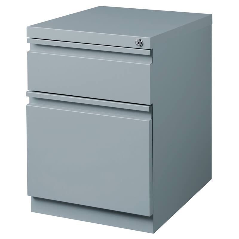 Hirsh 20" D Commercial Mobile Pedestal File Cabinet,1 Box/1 File,Black - Silver