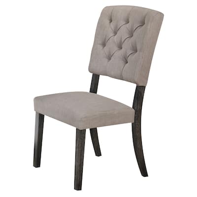Bernard Side Chair (Set-2), Fabric & Weathered Gray Oak (2Pc/1Ctn), Padded Seat & Back