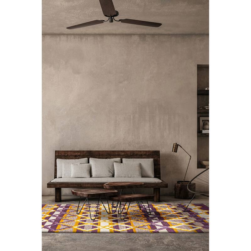 ECARPETGALLERY Flat-Weave Marrakech Purple Wool Kilim - 2'11 x 4'11