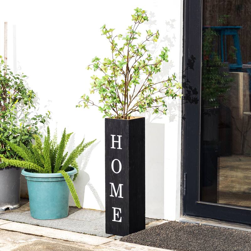 Glitzhome 30"H Rustic Welcome & Home or Welcome & Porch Double Sided Wooden Planter Sign Front Door Decor(2025 Quality-upgraded)