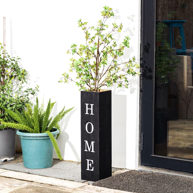 Glitzhome 30"H Double Sided Wooden Black Boxed WELCOME PORCH or WELCOME HOME Porch Sign