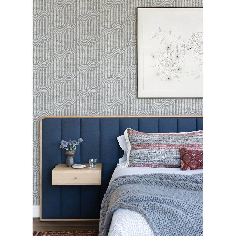 A-Street Prints Trippet Blue Zen Waves Wallpaper