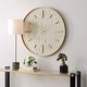 preview thumbnail 3 of 5, Framed Round Stone Wall Clock - 35.25" - Antique Gold Finish