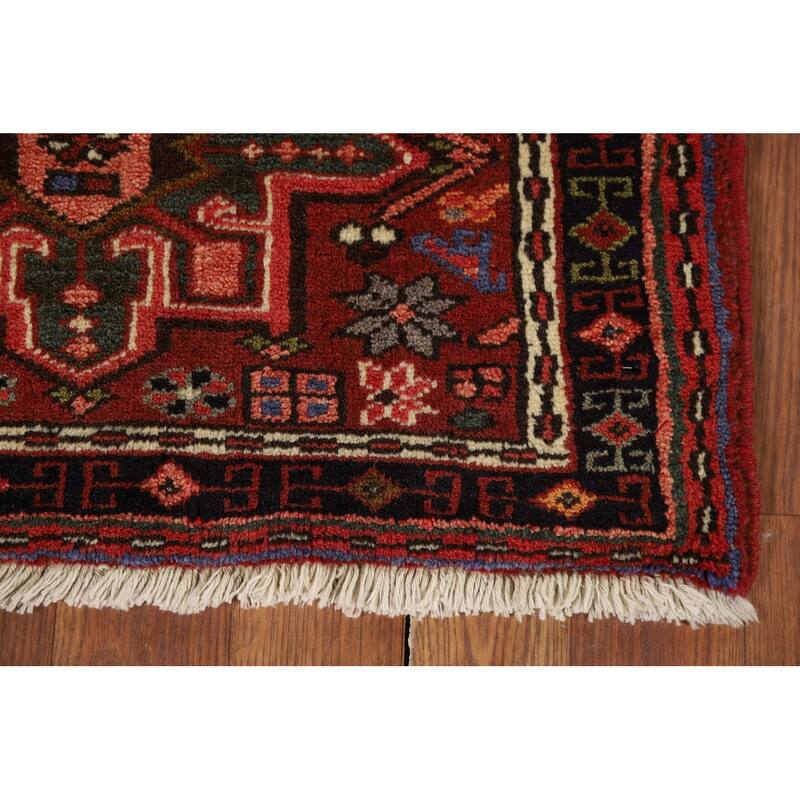 Tribal Geometric Gharajeh Persian Runner Rug Hand-Knotted Wool Carpet - 2'0" x 9'3"