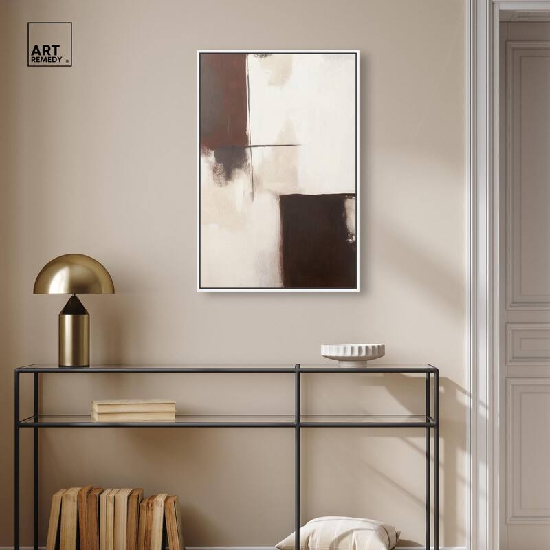 Burgundy and Beige Canvas by Art Remedy