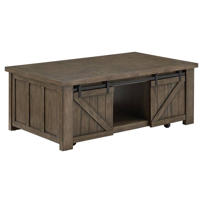 Sheldon Barn Door Coffee Table or Table Set by iNSPIRE Q Classic