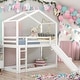 preview thumbnail 33 of 46, Multifunction Twin Over Twin Bunk Bed With Roof,Slide and 3-step Ladder Espresso