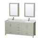 Option Light Green, White Carrara Marble Top, Nickel Trim