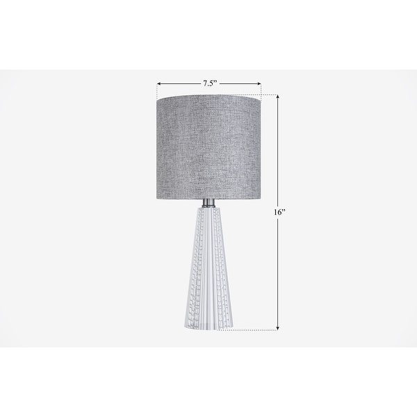 dimension image slide 1 of 13, 16-in. Glass Lamp w/ Brushed Nickel Accents and Drum Shade