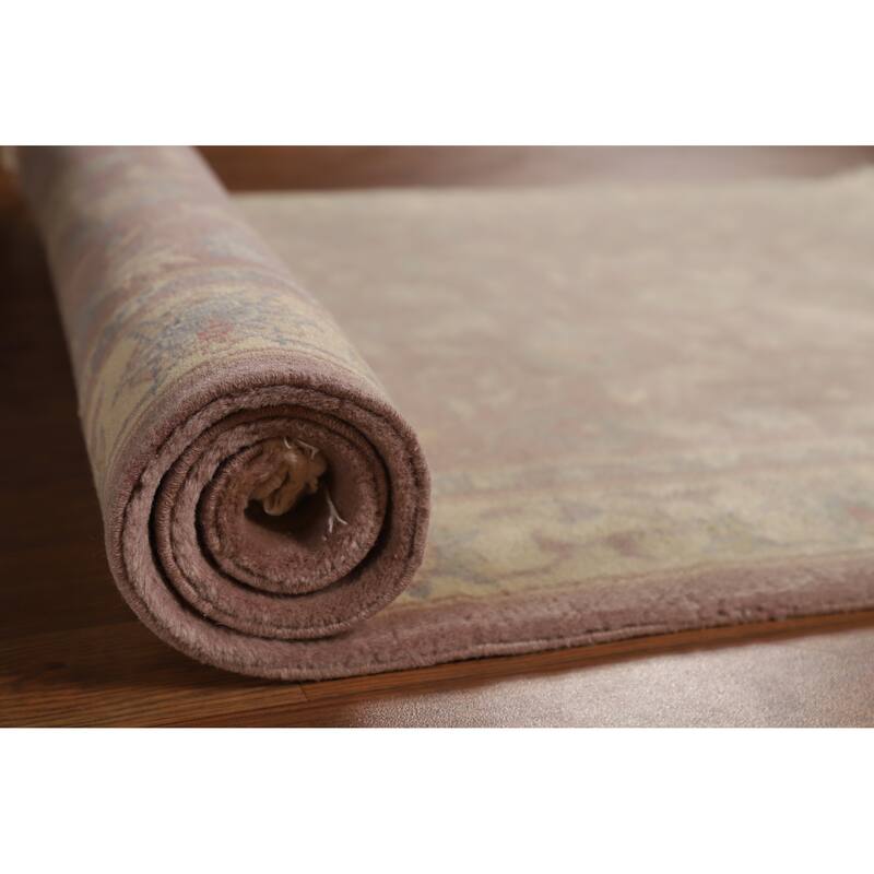 Hand Knotted Oriental 100% Wool Carpet Traditional All-Over Pink Art Deco Area Rug - 5' 0'' X 3' 0''