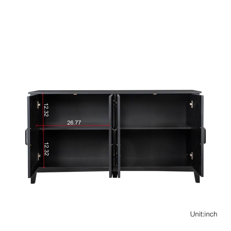 Black Sideboard Storage Cabinet Console Cabinet Media Cabinet