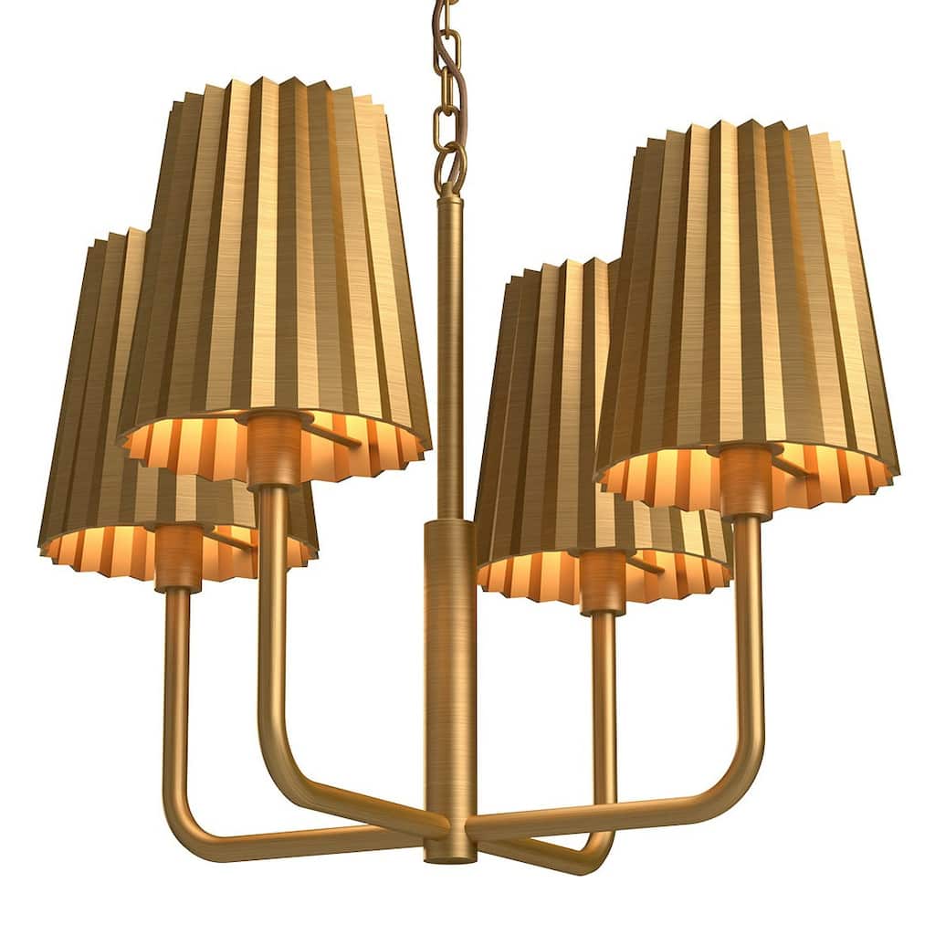 Alora Lighting CH528423 Plisse 4 Light 23" Wide Chandelier
