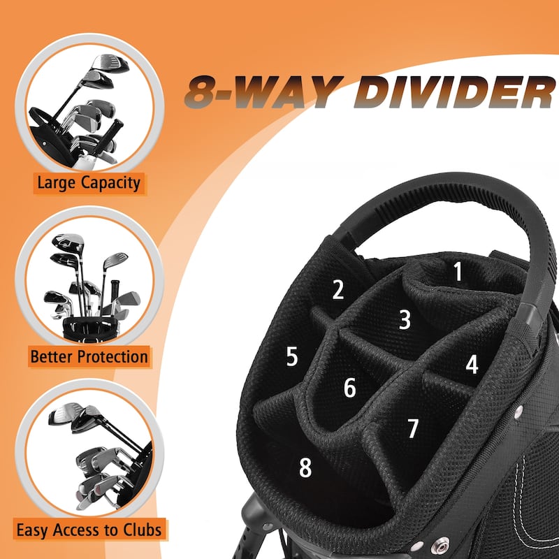 Costway Golf Stand Bag Portable Lightweight Golf Carry Club Bag w/ - See Details