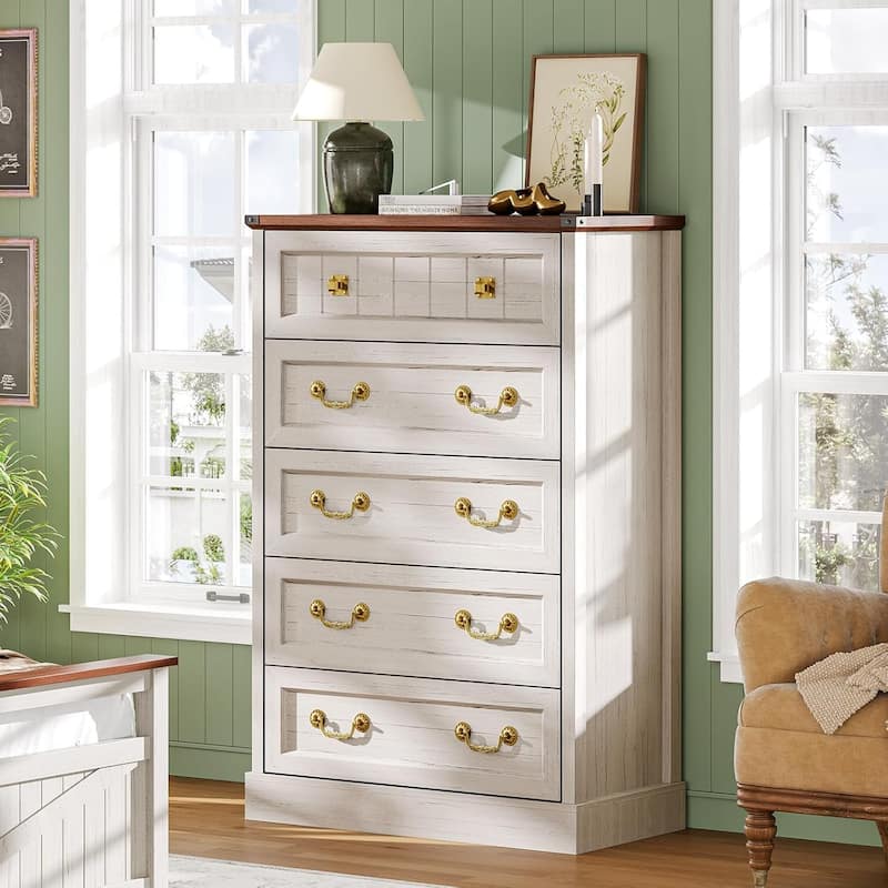 Farmhouse Drawers Dresser for Bedroom Wood Rustic Chest of Drawers