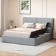 preview thumbnail 29 of 34, Upholstered Platform Bed with Lateral Storage Compartments and Thick Fabric,Velvet