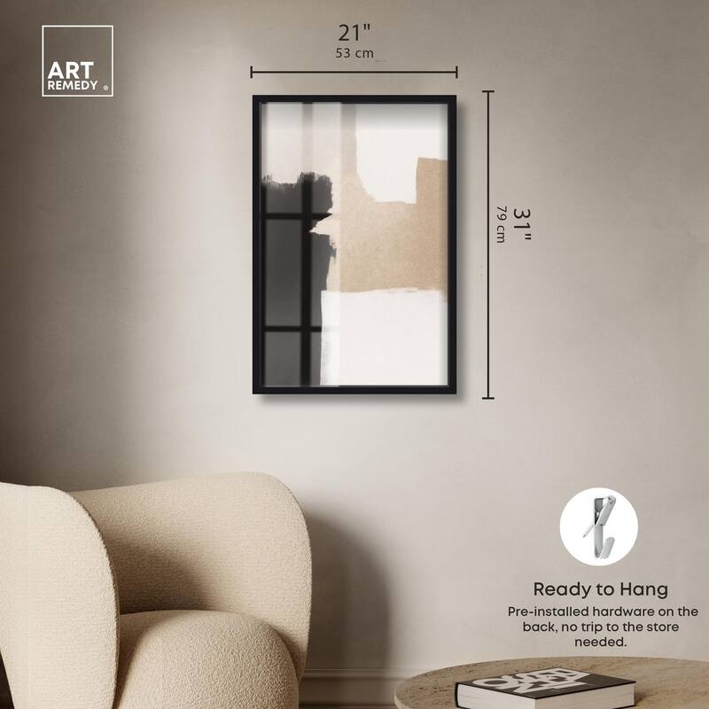 Beige and Black I Shadowbox by Art Remedy