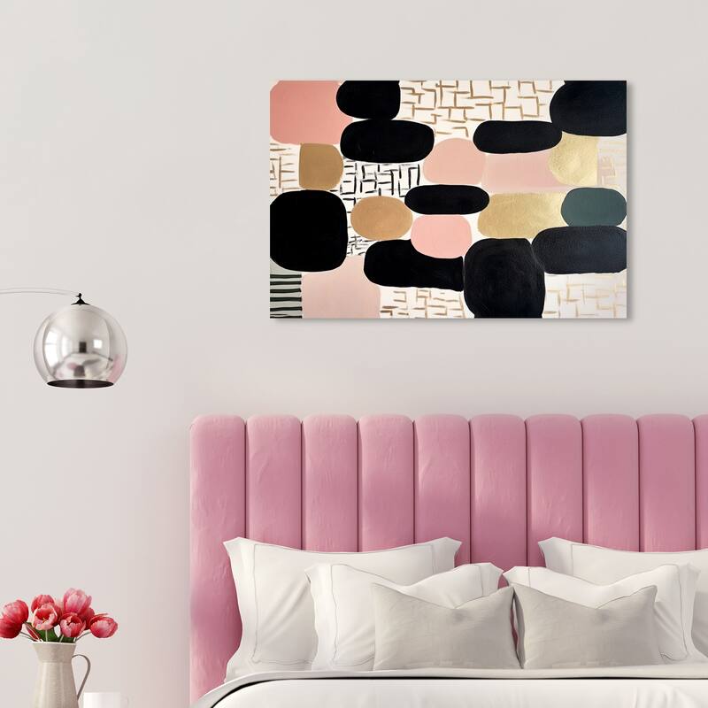 Wynwood Studio Canvas Abstract Capsule Abstract Black and Light Pink Glam Wall Art Canvas Print - 30 x 20