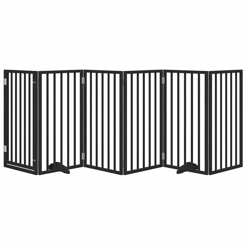 vidaXL Dog Gate Foldable Poplar Wood
