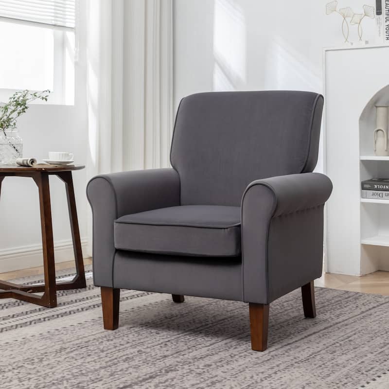 Traditional Rolled Arm Living Room Armchair