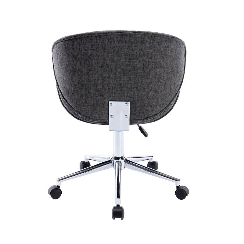 Porthos Home Rudi Office Chair, PU or Fabric or Velvet Upholstery, Chrome Legs