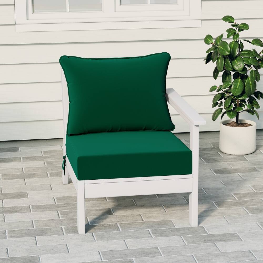 Birchwood All Weather HDPE Outdoor Patio Deep Seating White Right Arm Facing Chair With Cushions (1-Piece)
