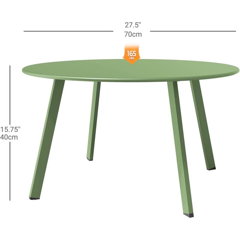 Outdoor Round Coffee Table, 28'' Patio Side Table for Backyard Patio Deck