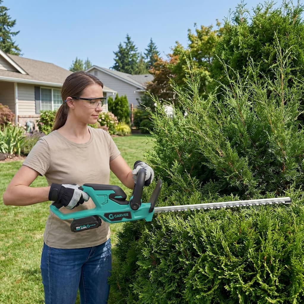 Electric Cordless Hedge Trimmer, Handheld Bush Trimmers for Gardening, Lawns