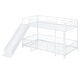 preview thumbnail 6 of 38, Twin over Twin Size Metal Bunk Bed with Slide & Guardrails