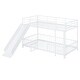 preview thumbnail 6 of 18, White Twin over Twin Size Metal Bunk Bed with Slide & Guardrails