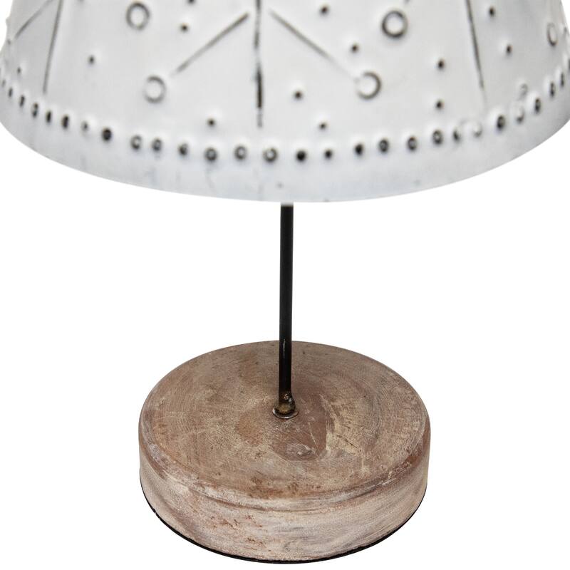 Embossed Winter Wonderland Metal Cone Christmas Tree Decoration - 14"
