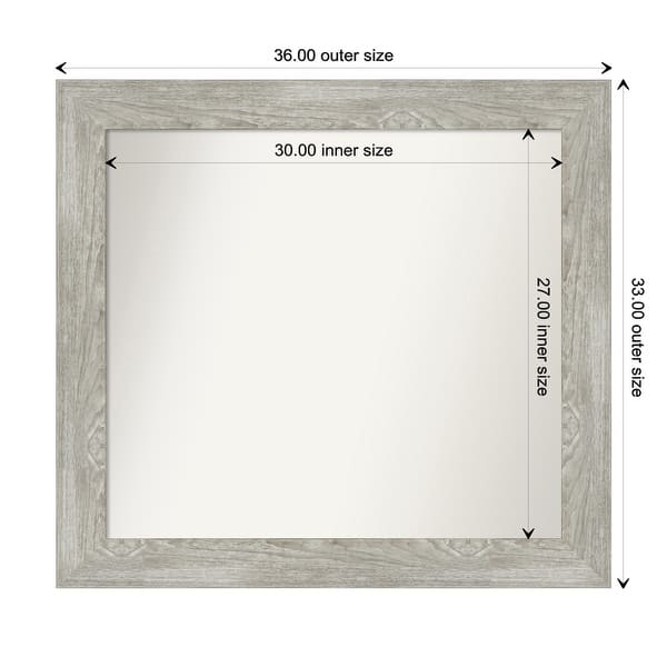dimension image slide 58 of 113, Dove Greywash Framed Non-Beveled Custom Wall Mirror, Bathroom Vanity Mirror