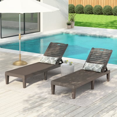 2-Piece Adjustable Outdoor Chaise Lounge Set with Ergonomic Backrest by Harper&Bright Designs