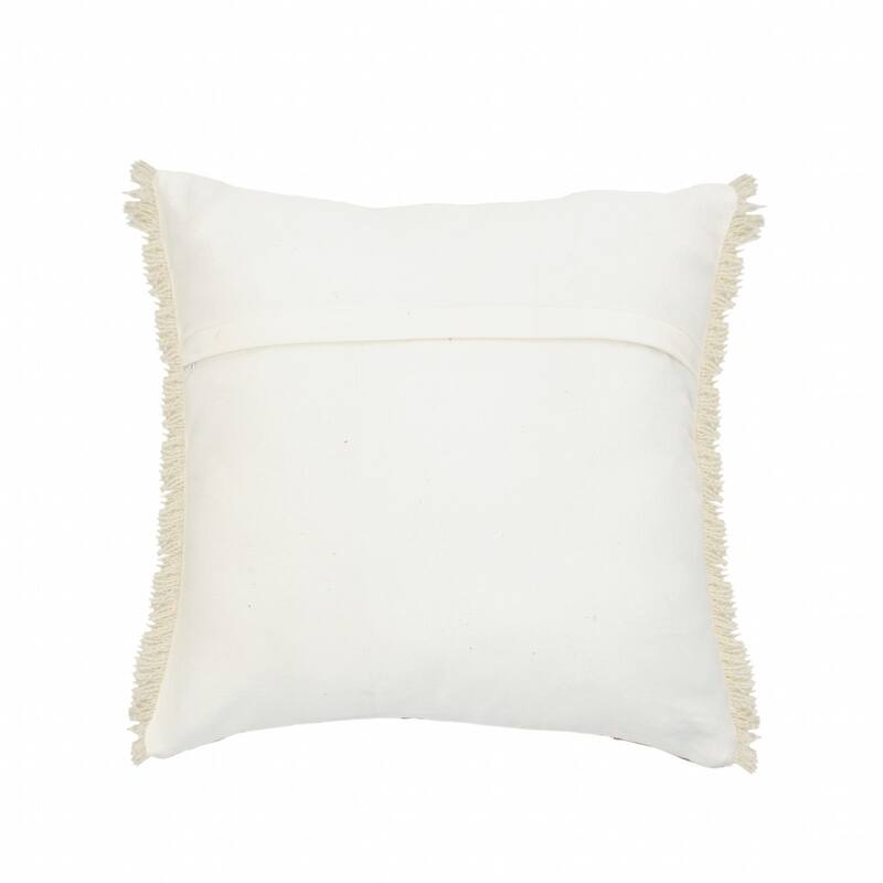 HomeRoots 20" X 20" Gray And Ivory 100% Cotton Zippered Pillow