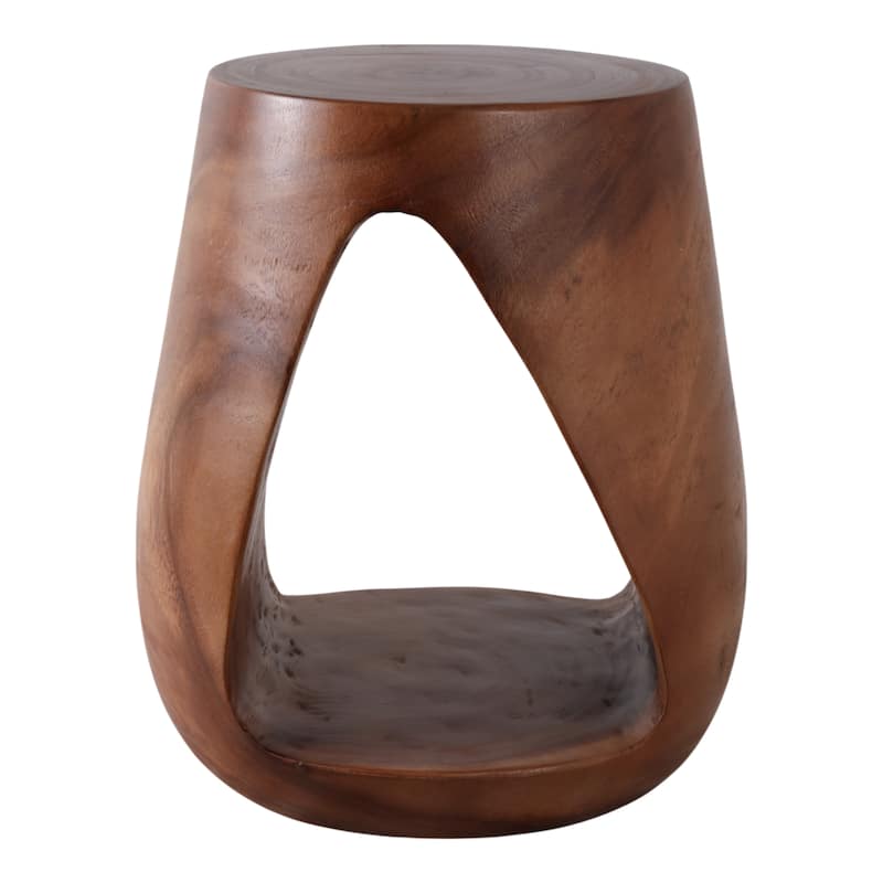 Mungur Wood Accent Table Hollow Base Design Modern Casual - 18" Bronze - 16" x 16" x 18"