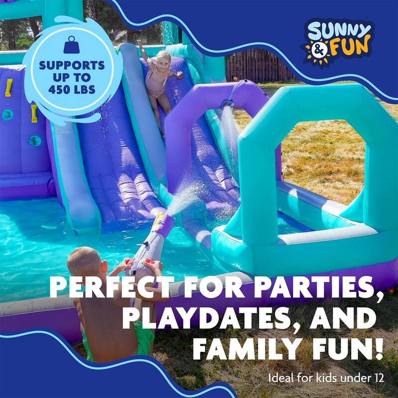 Sunny & Fun Mega Climb N' Go Inflatable Water Slide Park
