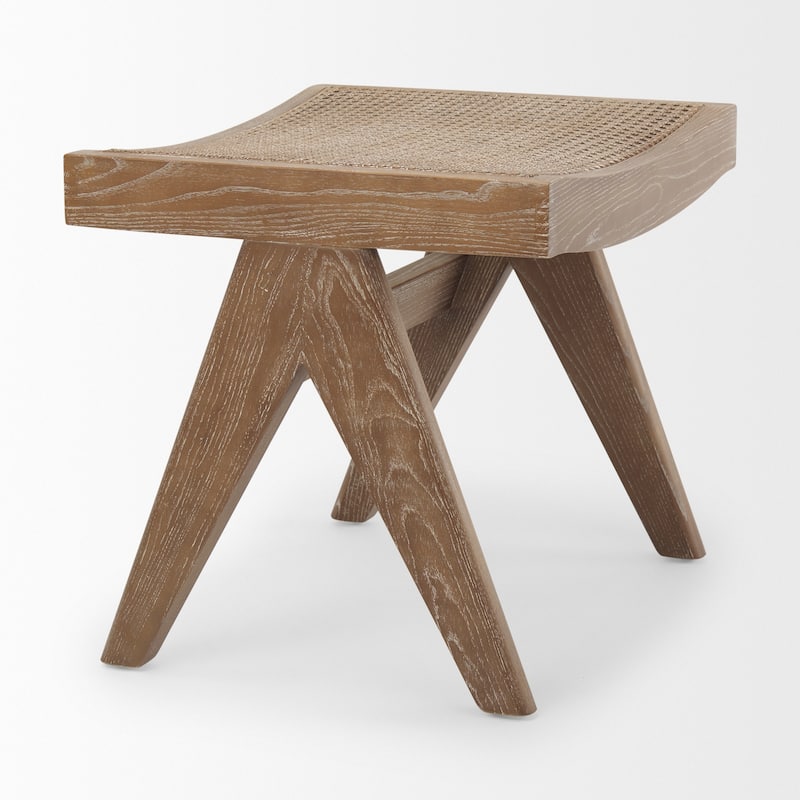 Arvin Black Solid Wood Stool