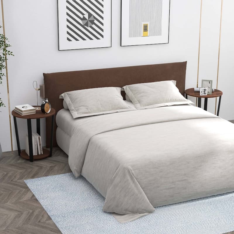 Costway Industrial End Table Sofa Side Table Set ot 2 Nightstand with - See Details
