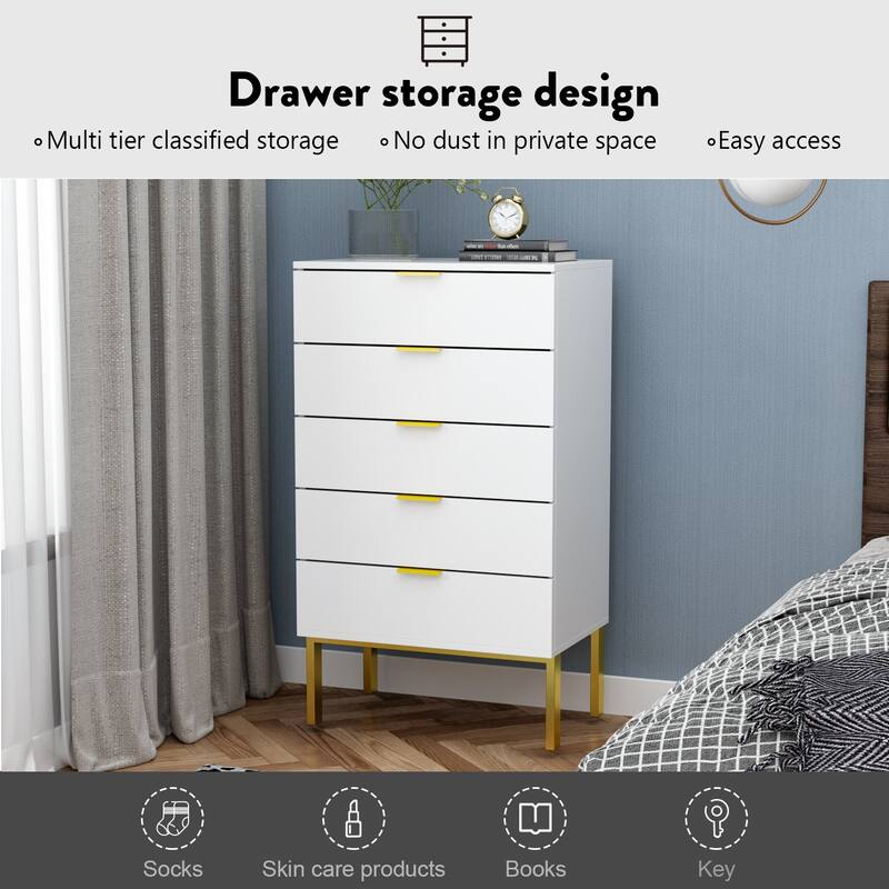 5 Drawer Dresser Storage Tower, Organizer Unit for Bedroom,Chest