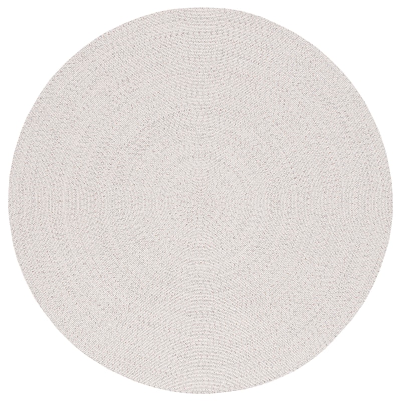 SAFAVIEH Handmade Braided Sakineh Casual Rug - Ivory/Light Grey - 6' x 6' Round