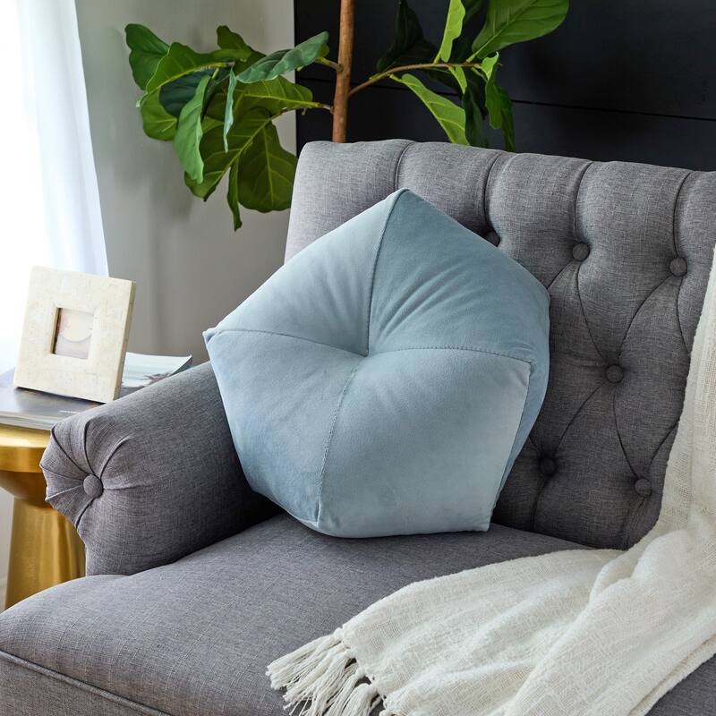 Sorra Home Solid Velvet Indoor Geometric Pillow Single - 18 in W x 8 in H x 18 in D - Dusk