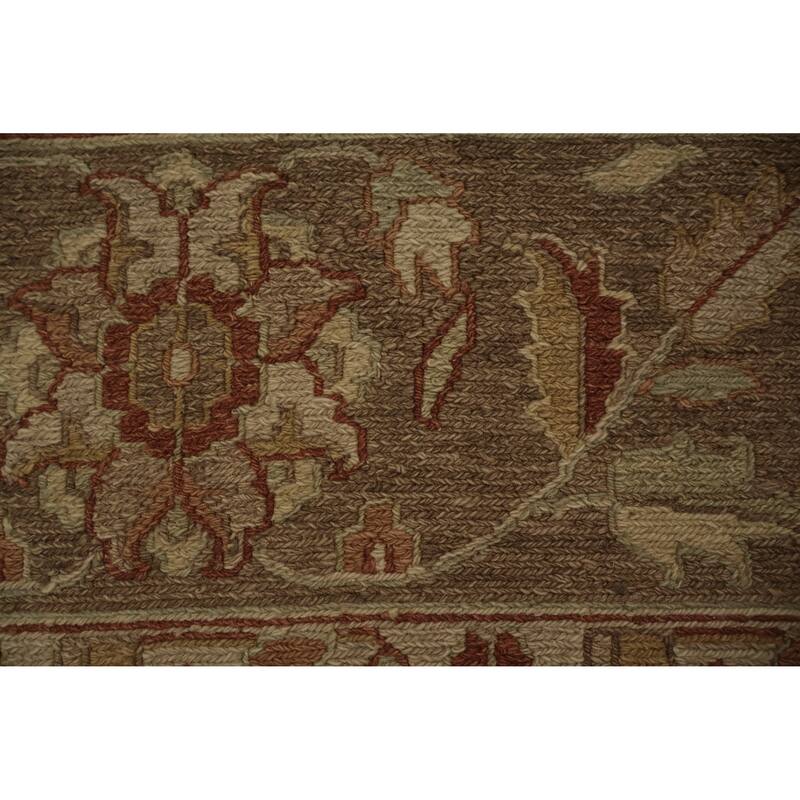 Hand Knotted Oriental 100% Wool Carpet Transitional All-Over Beige & Ivories Oushak Area Rug - 11' 10'' X 8' 9''