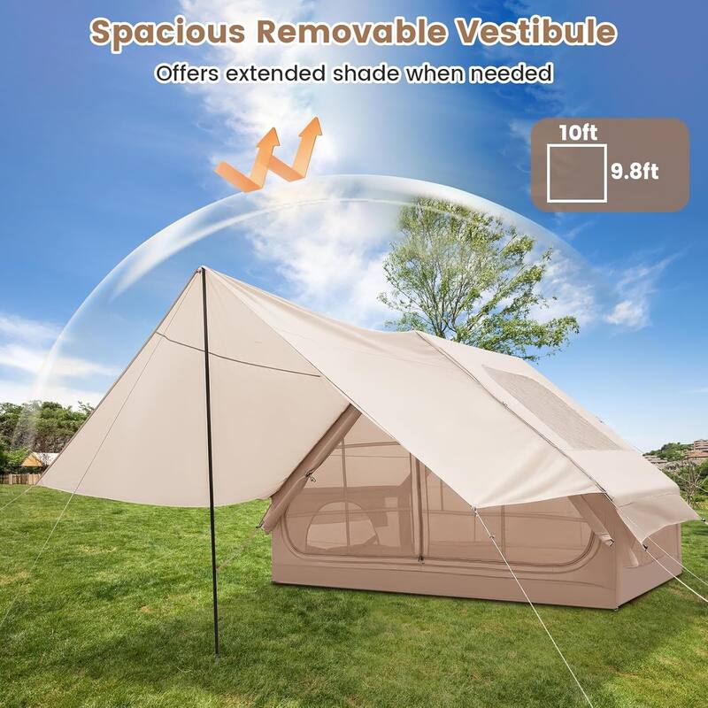 Inflatable Tent for Camping Blow Up Tents with Pump for 4-6 Person