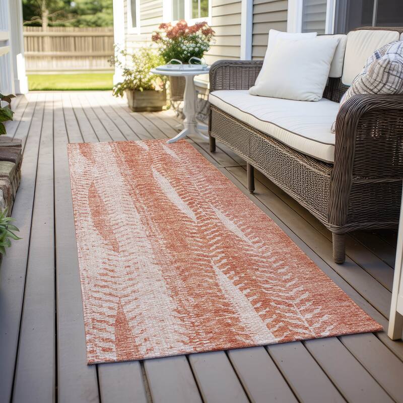 Machine Washable Indoor/ Outdoor Chantille Modern Imprints Rug