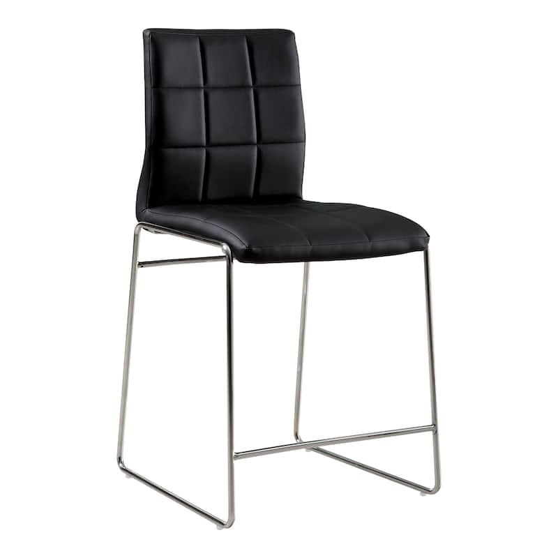 Donnabella Modern Black Faux Leather Dining Chairs (Set of 2) by Furniture of America