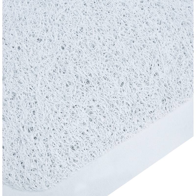 White Loofah Shower Tub Mat With Non-Slip Suction Cups - 29" x 17"