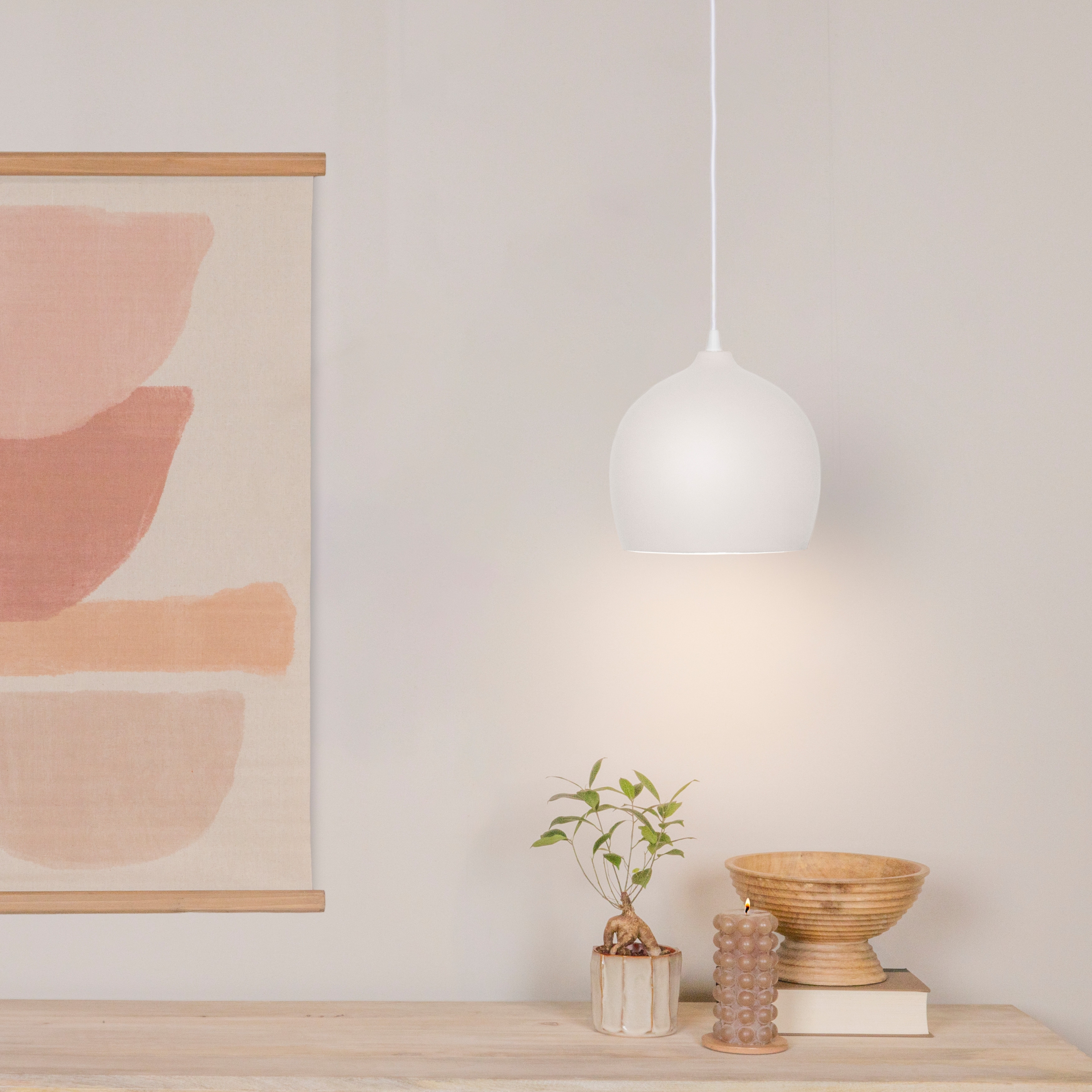 Ceramic Bell Shaped Pendant Light