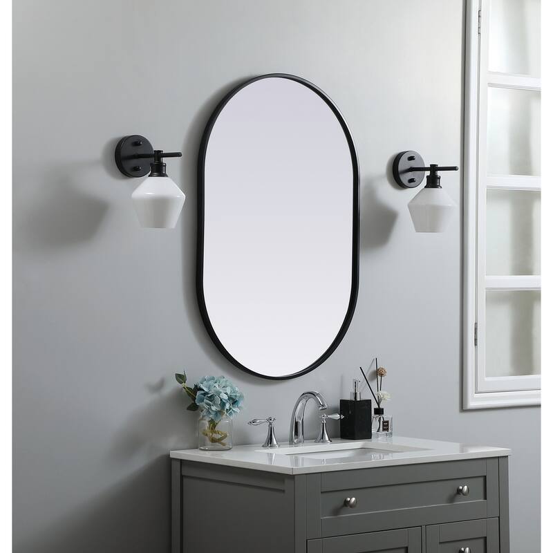 Indigo Home Metal Frame Oval Mirror 24x36 Inch