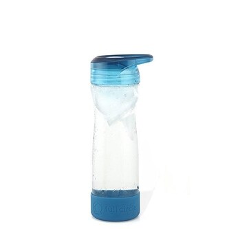Full Circle Hydrate Mate glass travel water bottle, 16-Ounce, Blueberry
