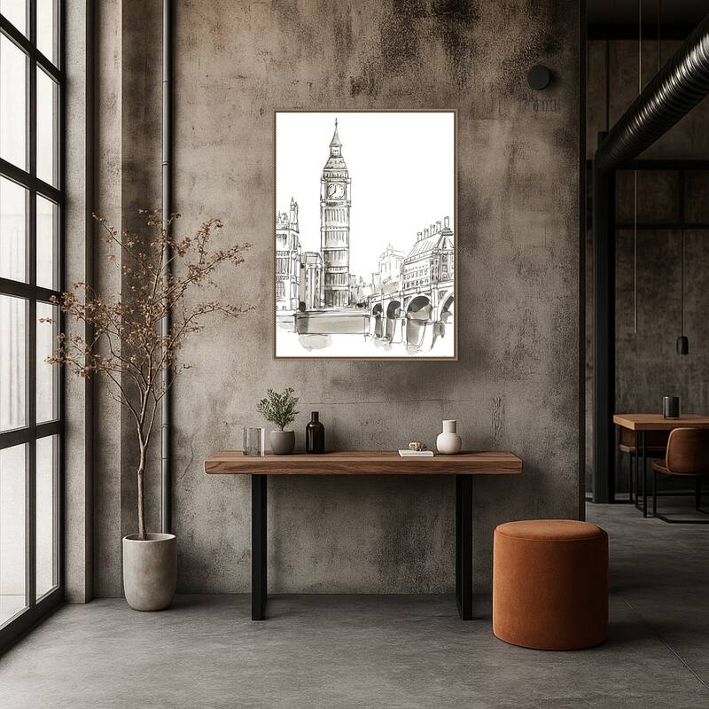 Pen and Ink Travel Studies No. 2 by Ethan Harper Framed Canvas Wall Art Print